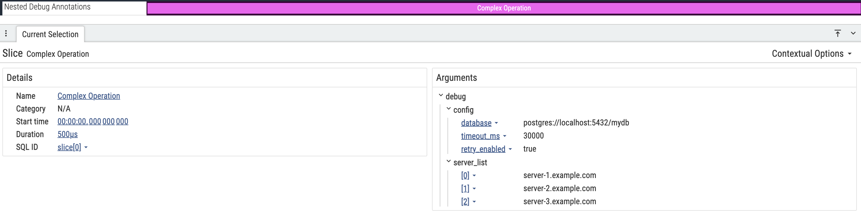 Nested Debug Annotations
