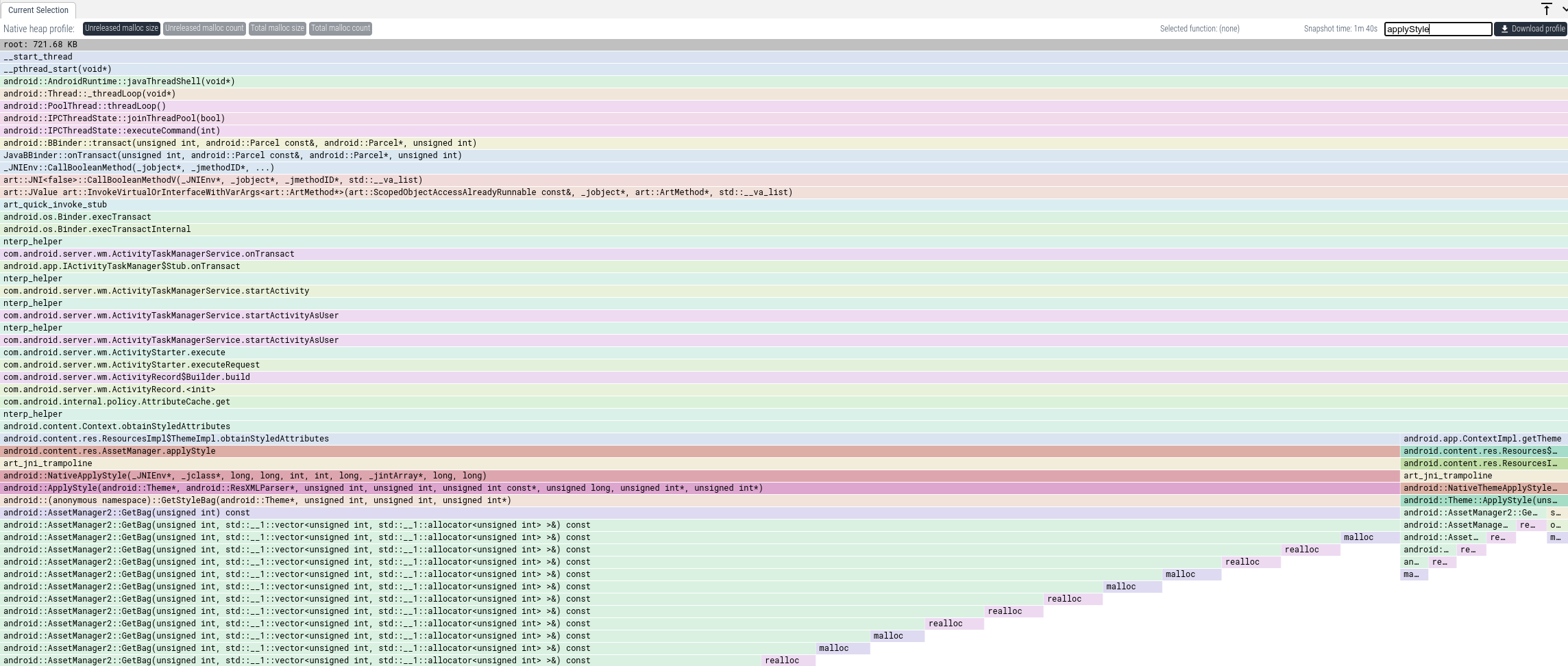 Native Flamegraph with Focus